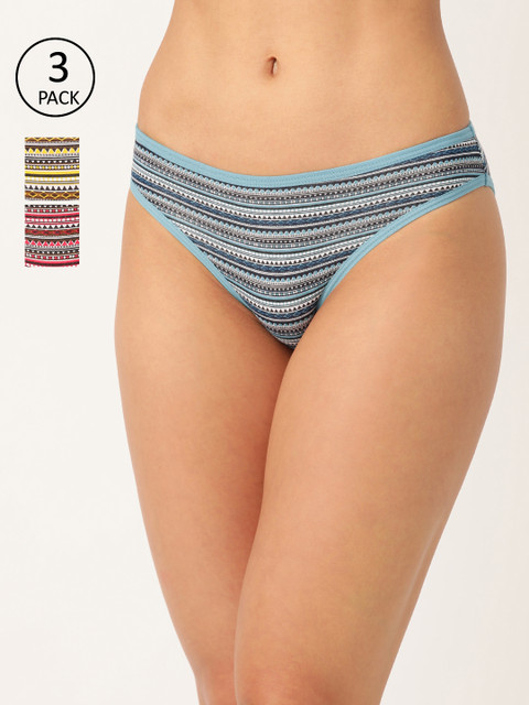 

Undercolors of Benetton Women Pack of 3 Striped Bikini Briefs 507DI-904, Blue
