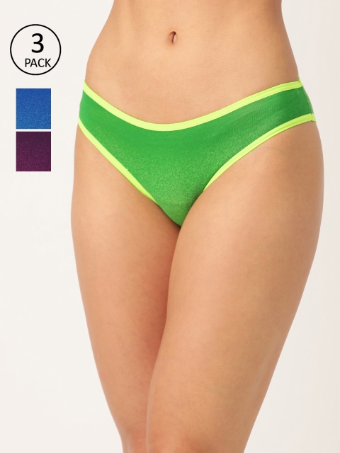

Undercolors of Benetton Women Pack of 3 Solid Basic Briefs 507DI-903, Green
