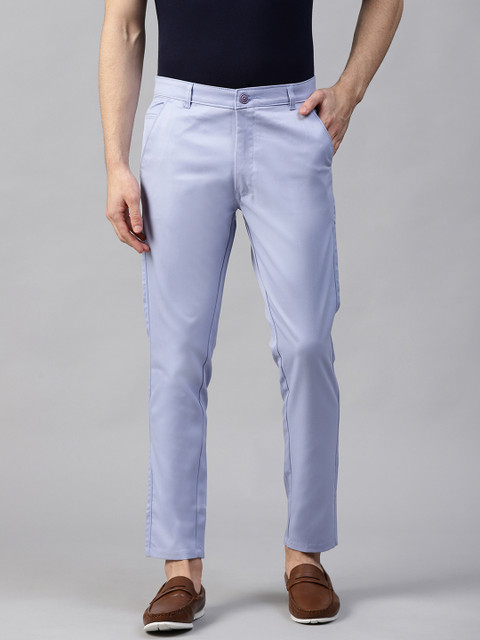 

DENNISON Men Blue Smart Tapered Fit Solid Chinos
