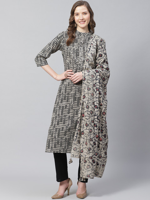 

Readiprint Fashions Black & Beige Unstitched Dress Material