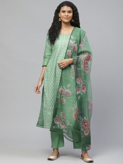 

Readiprint Fashions Green Embroidered Unstitched Dress Material