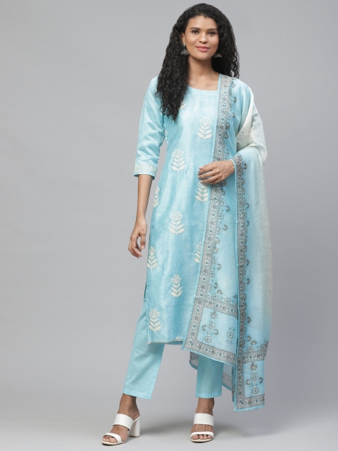 

Readiprint Fashions Blue & Off-White Embroidered Unstitched Dress Material