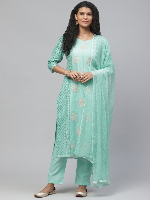 

Readiprint Fashions Blue & Golden Embroidered Unstitched Dress Material