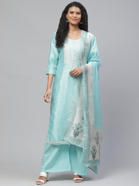 

Readiprint Fashions Blue & Off-White Printed Unstitched Dress Material