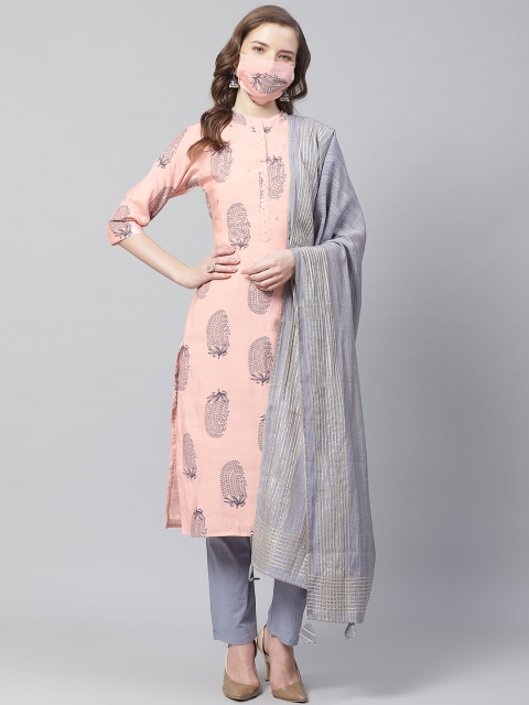 

Readiprint Fashions Pink Blue Unstitched Dress Material
