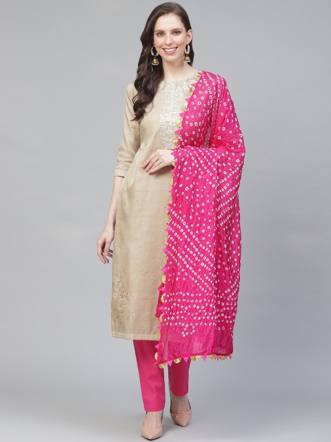 

Readiprint Fashions Beige & Pink Unstitched Dress Material