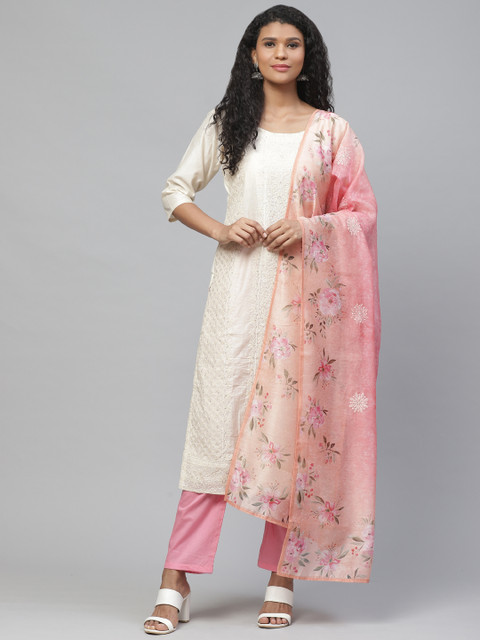 

Readiprint Fashions Beige & Pink Embroidered Unstitched Dress Material