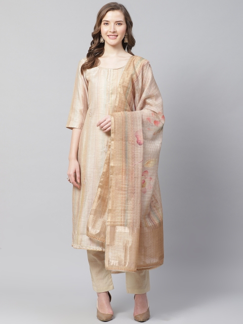 

Readiprint Fashions Beige Unstitched Dress Material