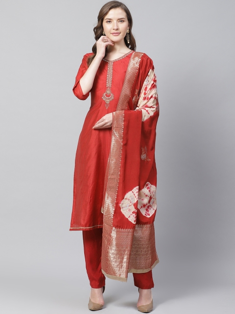 

Readiprint Fashions Red Yoke Design Unstitched Dress Material
