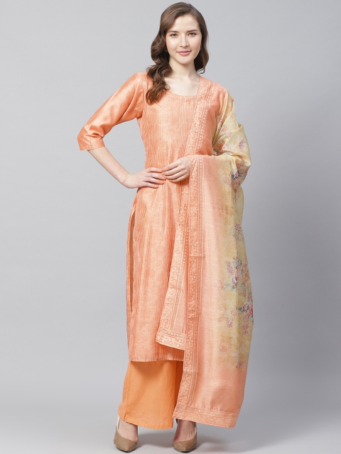 

Readiprint Fashions Peach-Coloured Unstitched Dress Material