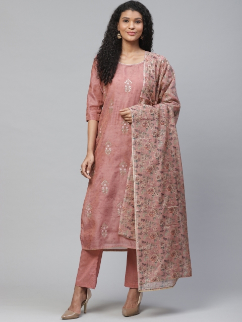 

Readiprint Fashions Pink & Golden Unstitched Dress Material