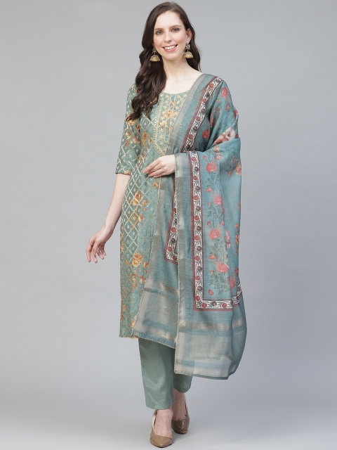 

Readiprint Fashions Green Printed Unstitched Dress Material