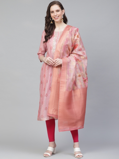 

Readiprint Fashions Pink Printed Unstitched Dress Material