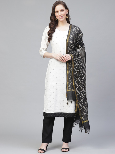 

Readiprint Fashions Off-White & Black Woven Design Unstitched Dress Material