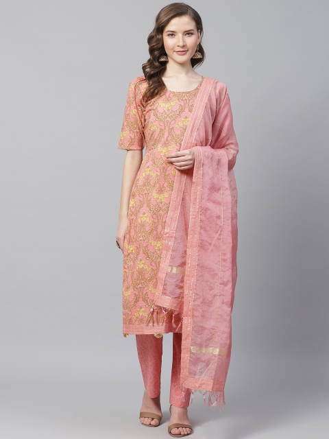 

Readiprint Fashions Pink & Olive Green Unstitched Dress Material