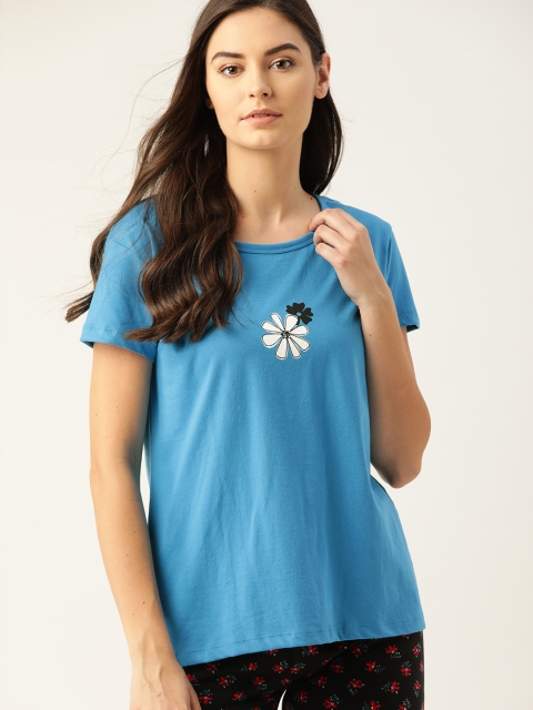 

ETC Women Blue Solid Lounge T-shirt