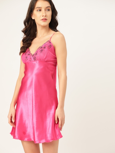 

ETC Fuchsia Satin Finish Solid Babydoll