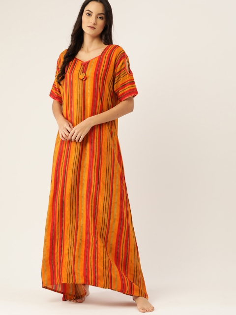 

ETC Orange & Red Striped Nightdress