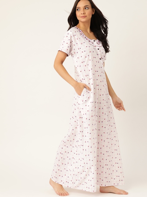 

ETC White & Pink Printed Nightdress