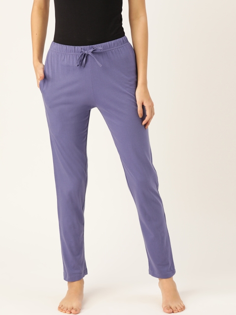 

ETC Women Purple Pure Cotton Solid Lounge Pants