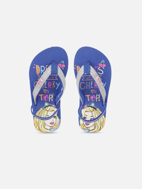 

Kids Ville Girls Blue Barbie Print Thong Flip-Flops
