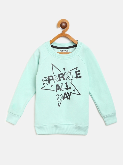 

Eteenz Girls Mint Green & Black Printed Sweatshirt