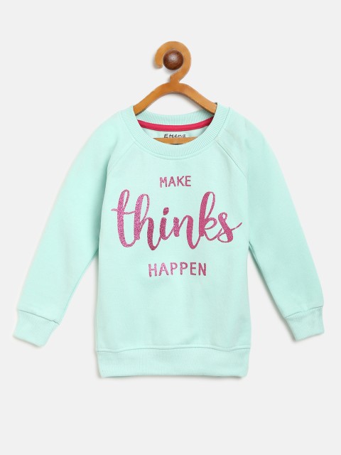 

Eteenz Girls Mint Green & Pink Printed Sweatshirt