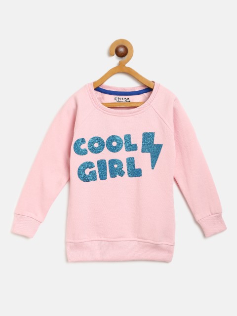 

Eteenz Girls Pink & Blue Printed Sweatshirt