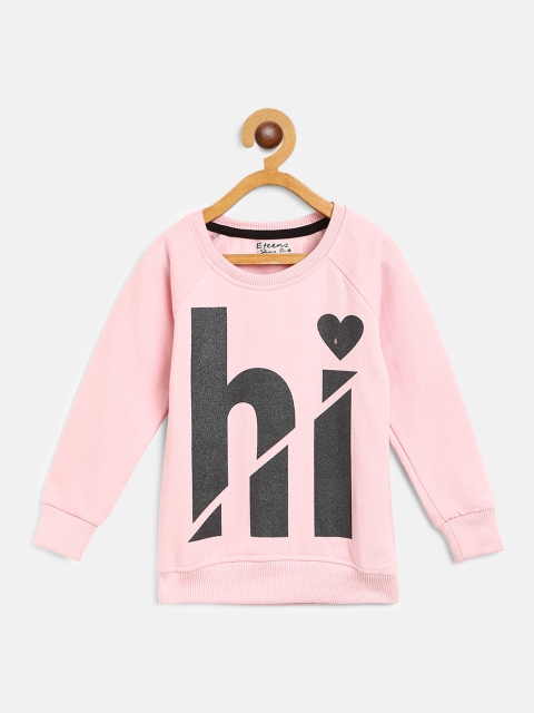 

Eteenz Girls Pink & Black Printed Sweatshirt