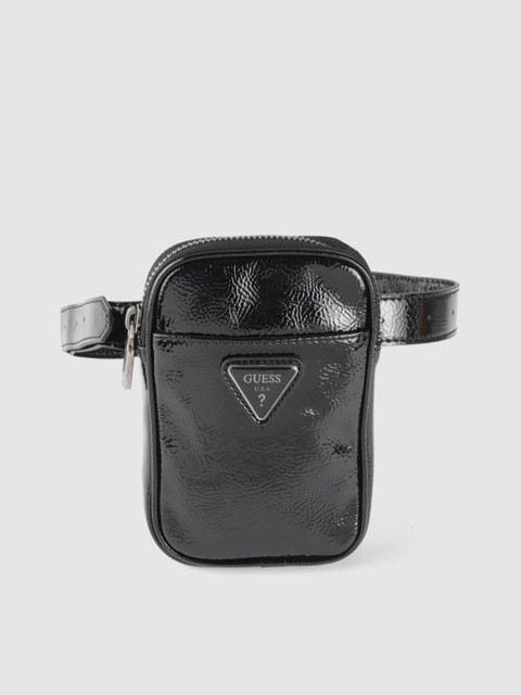 

GUESS Black Textured Waist Pouch with Belt