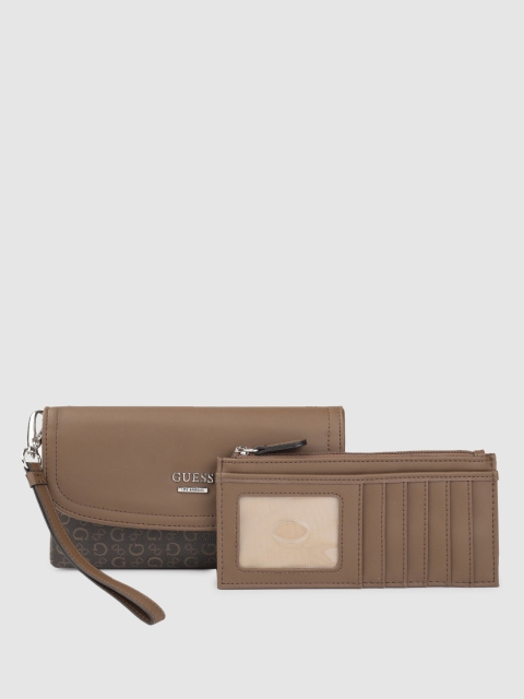 

GUESS Women Brown Printed Two Fold Wallet