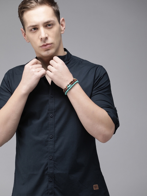 

Roadster Men Navy Blue Regular Fit Solid Casual Shirt