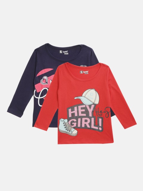 

Eteenz Girls Pack of 2 Assorted Printed Round Neck T-shirts