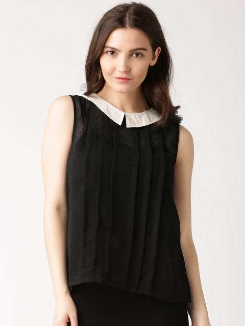 

DressBerry Black Sheer Top