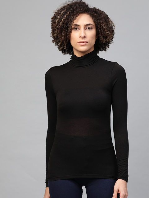 

Marks & Spencer Women Black Solid Turtle Neck Thermal Top