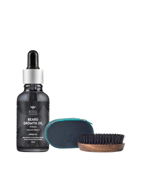

Bombay Shaving Company Set Of Onion Beard Growth Oil & Big Size Beard Brush, Black