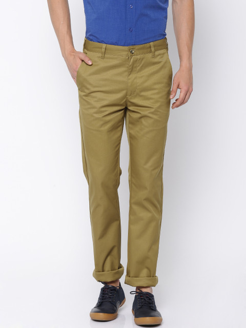 

Parx Men Khaki Solid Slim Fit Chino Trousers
