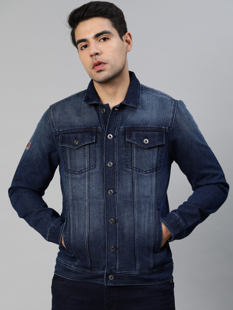 

Ducati Men Blue Solid Denim Jacket
