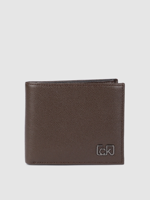 

Calvin Klein Men Brown Textured Two Fold Wallet