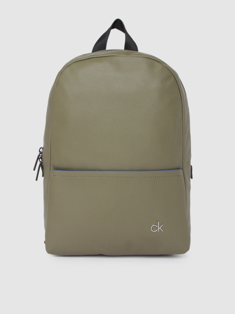 

Calvin Klein Men Olive Green Solid Backpack