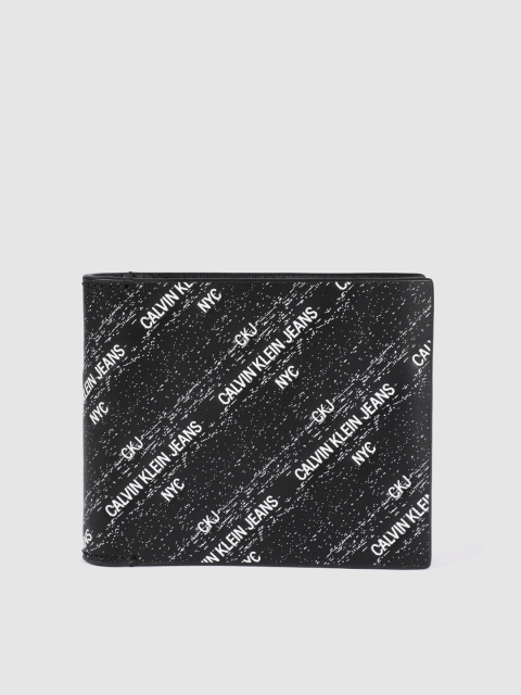 

Calvin Klein Men Black Printed Leather Two Fold Wallet