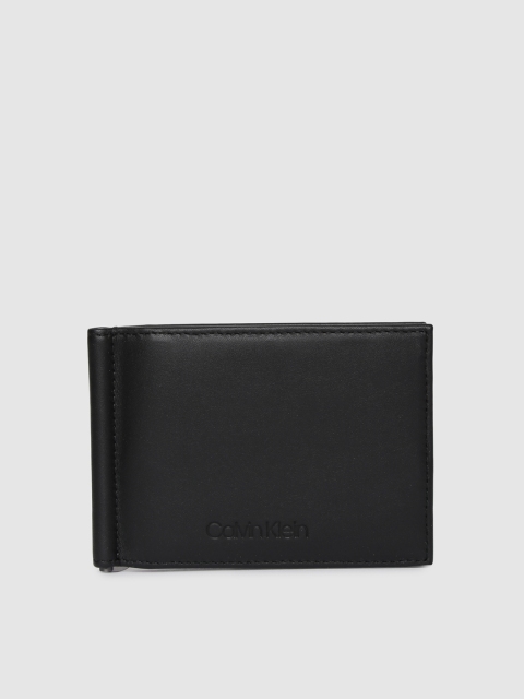 

Calvin Klein Men Black Solid Leather Money Clip