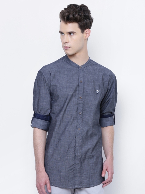 

John Players Men Grey Trim Fit Printed Casual Shirt