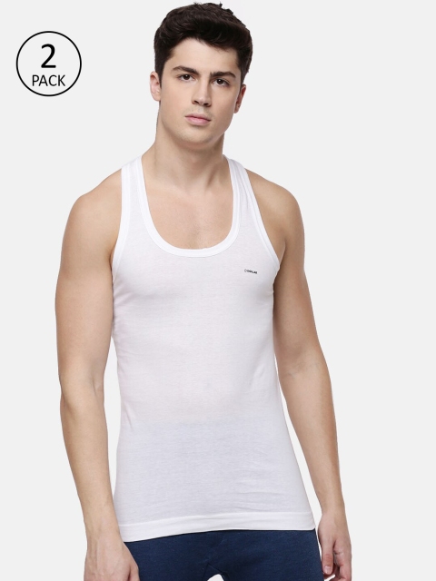 

Dollar Bigboss Men Pack Of 2 White Solid Anti Virus RN Innerwear Vests MABVE-01-AntiVirusRN-PO2