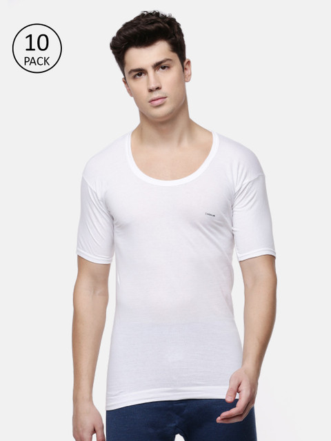 

Dollar Bigboss Men Pack Of 10 Solid Anti Virus RNS Innerwear Vests MABVE-02-AntiVirusRN-PO10, White