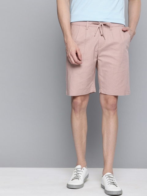 

Mast & Harbour Men Pink Solid Regular Fit Regular Shorts