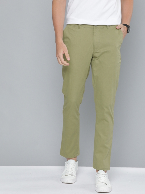 

Mast & Harbour Men Olive Green Regular Fit Solid Chinos
