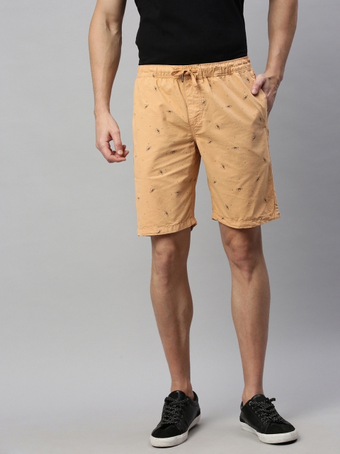 

Mast & Harbour Men Khaki Printed Regular Fit Shorts