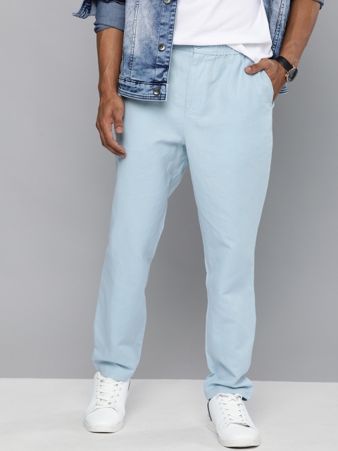 

Mast & Harbour Men Blue Regular Fit Solid Chinos