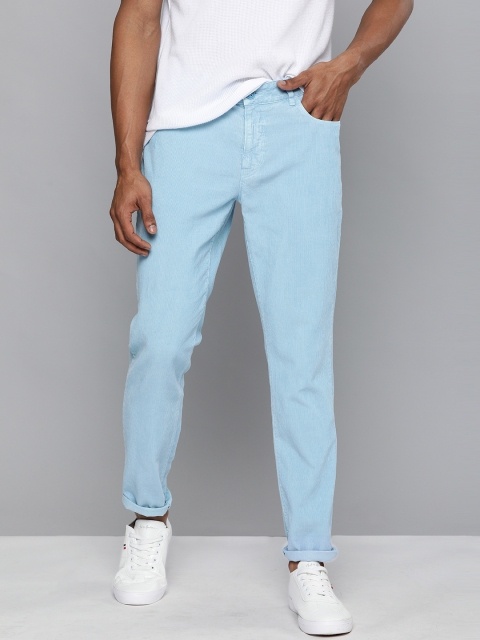 

Mast & Harbour Men Blue Regular Fit Solid Corduroy Regular Trousers